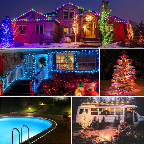 33FT 18 100 Nazuwke Solar Rope Lights Outdoor Waterproof, Colors Changing Fairy String Light USB & Solar Powered