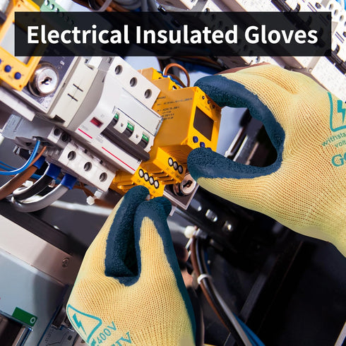 Electrical Insulated Gloves, 400V High Voltage Resistance Electrician Safety Gloves, Rubber Non-Slip