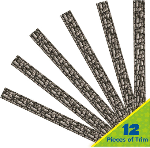 Eureka Curiosity Garden Stone Wall Decorative Classroom and Bulletin Board Trim for Teachers, 2.25" Wide, 12 Strips for 37 Total Feet by Eureka