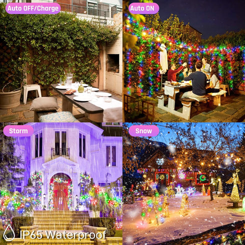 2 Pack 144ft 400 8 Solar Christmas String Lights Outdoor - Total LED Modes Outdoor Solar Lights, Waterproof Fairy