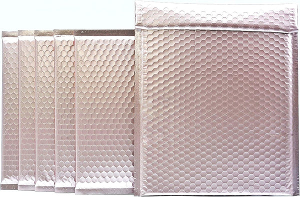 ProLine Matte Metallic Rose Gold Bubble Mailers, 6x10 Inch Self Seal Padded Envelopes (25)