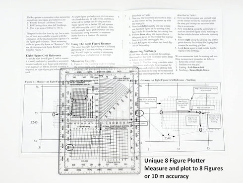 MTT PL 1.5mm GPS Map Plotting Protractor Military Map Marking | Coordinate Scale | Degrees & Mils | Land Navigation |