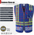 Retro-Reflection Heavy Duty Security Safety Vests, Blue Mesh with 5 Pockets, ANSI/ISEA 107-2015