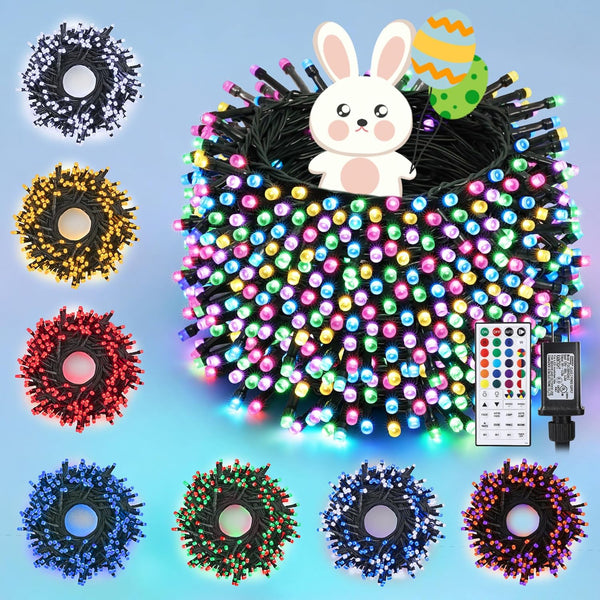 Toodour Easter Lights RGB String Lights, 66ft 200 LED Color Changing String
