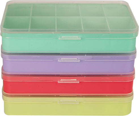 The Beadsmith Personality Case, Color-Coded Organizers with 4 Stackable Boxes, 22 Compartments for Jewelry Storage