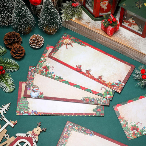 Zhanmai 60 Pieces Christmas Envelopes, Letter Size #10 Holiday Self Adhesive Envelopes for Mailing