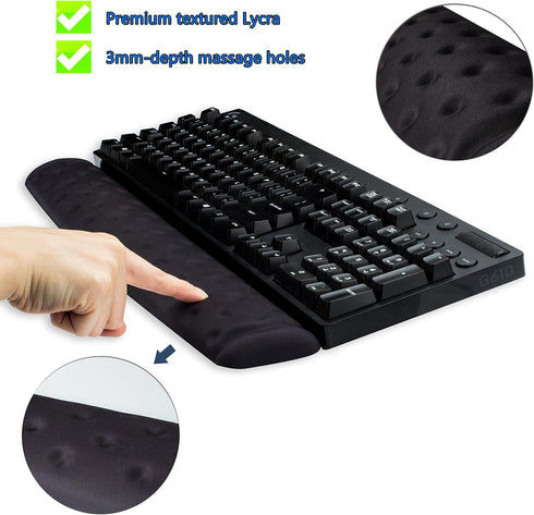 BRILA Keyboard Wrist Rest Support Cushion Pad for Computer, Laptop, Office Work, PC Gaming - Memory Foam Gel