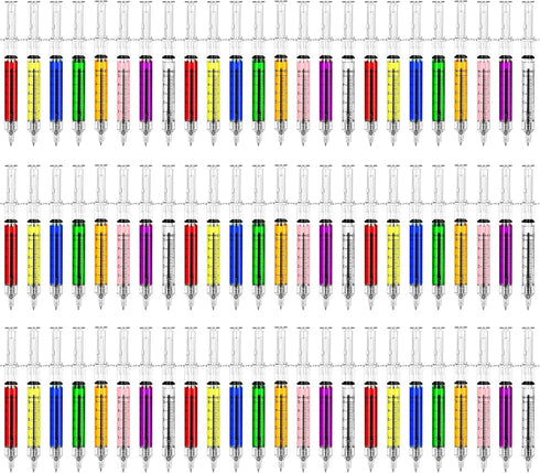 72Pcs Syringe Pens, Multi-Color Nurses Week Gifts Bulk, Retractable Black Ink Nurse
