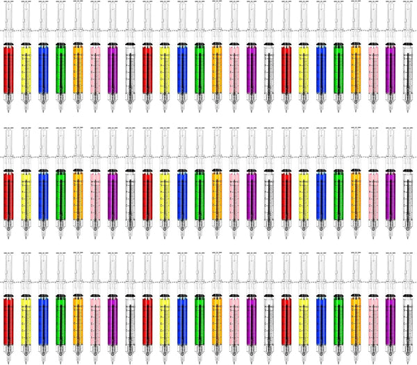 72Pcs Syringe Pens, Multi-Color Nurses Week Gifts Bulk, Retractable Black Ink Nurse