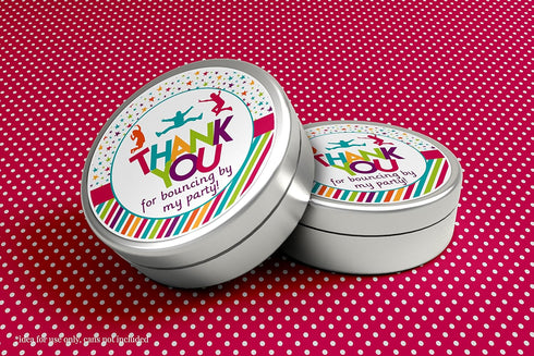 Jump and Bounce Birthday Party Thank You Sticker Labels - 40 2" Circle Stickers by AmandaCreation