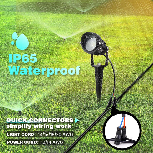 10W 12V Uplight(2Pack) LAVAED LED Landscape Lights Outdoor Spotlight with Connectors Low Voltage Landscape Lighting
