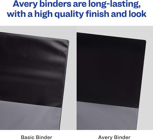Avery Heavy-Duty View Binder (79832) - 2" Rings, Color (White, Orchid, Red, Black, Mint), 1 Binder