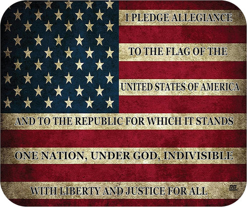 Rogue River Tactical Pledge of Allegiance USA Flag Mouse Pad for Laptop, PC, Gaming Home or Office