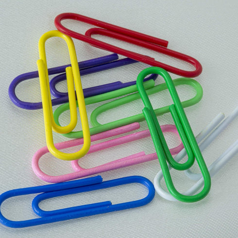 Officemate Vinyl Coated #2 Paper Clips, Assorted Colors, Tub of 1000
