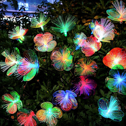 2 Pack JJGoo Solar Garden Lights, Solar Flower Swaying Light for Outside, New Upgraded Outdoor Waterproof Light