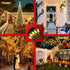 240FT 750LED Lights,12 Dimmable, Christmas Modes Warm White Outdoor String Lights with Timer & Waterproof Green Wire