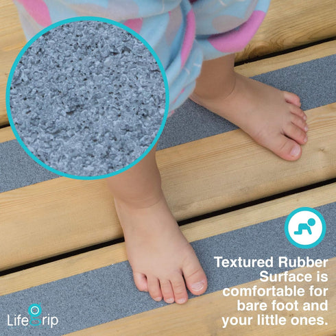 LifeGrip Rubber Anti Slip Grip Tape for Swimming Pool, Indoor/Outdoor Waterproof Non Slip Safety Tape
