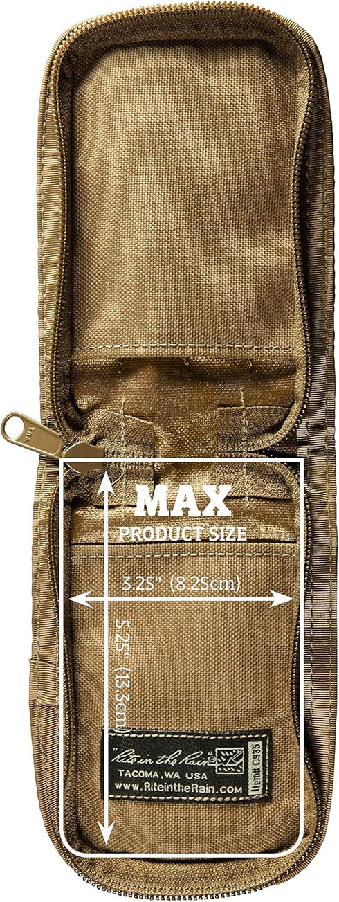 Rite In The Rain Weatherproof CORDURA Fabric Notebook Cover, 3" x 5", Tan Cover (No. C935)