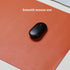 RENMTURE PU Mouse Pad, Faux Leather Large Desk Pad, Non-Slip Waterproof Gaming Desk Blotter (36"x17", Orange)