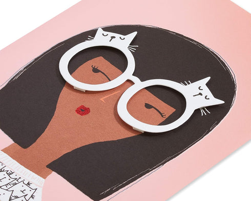 Papyrus Blank Card for Her, Cat Glasses Design