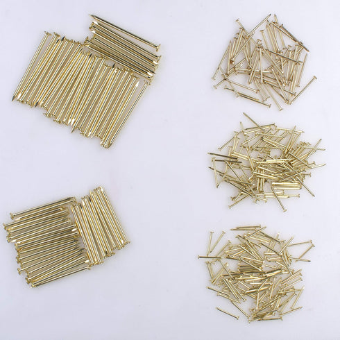 OMOTOOL Hardware Nail Assortment Kit, 510pcs Brass Plated Nails for Hanging Pictures and Woodworking