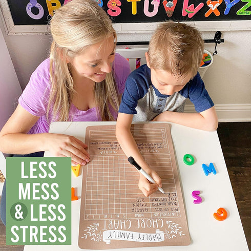 Hadley Designs Magnetic Chore Chart for Kids & Families – Reusable Dry Erase Responsibility Board, 12x17