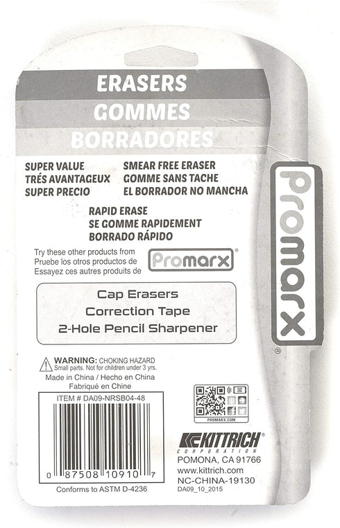 Promarx Pink Erasers, 4 Count