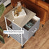 DEVAISE 2 Drawer Mobile File Cabinet, Rolling Printer Stand for A4 or Letter Size, Light Grey Fabric