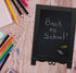HBCY Creations Black Wooden Tabletop Chalkboard with Legs, Vintage Wedding Table Sign, Memo Board (9.5” x 14” Inches)