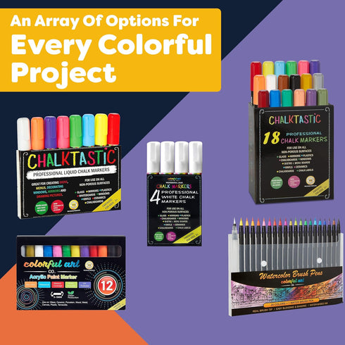 Chalkboard Markers Set of 8 - Washable, Erasable Chalk Ink Dry Erase Pens for School & Glass