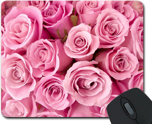 Pink Rose Rectangle Non-Slip Rubber Mouse Pad
