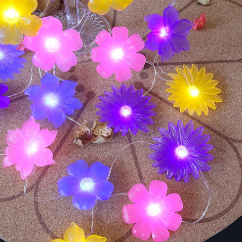 8.5ft 20LED Flower Lights Cute Fairy String Lights Floral Room Decor Night Lights USB Plug in or Battery Power String