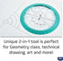 Helix Angle and Circle Maker with Integrated Circle Templates, 360 Degree, 6 Inch / 15cm, Assorted Colors
