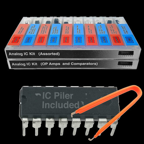 EEEEE IC kit 161 pcs, 20 models Chip Assortment Set Analog Integrated Circuits Electronics Parts Opamp Pack, 555 Timer Components, Op Amp, Oscillator, Pwm, IC Plier Included UA741 LM358 and More..