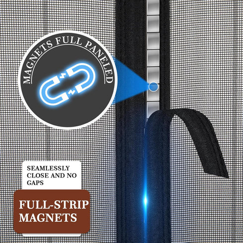 Yotache Magnetic Screen Door New Series, Full Frame Seal Reinforced Mesh, Fits Door Size 72 x 80, Magnetic Closure