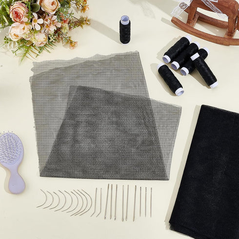 15 19.7 16.5 Inches Black Pcs Hair Stretch Weaving Net, x Deluxe Triple Helix Mesh, Treated Hair Net Accessories