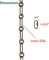 Aspen Creative 21123-07-1, 1 8 Steel Heavy Duty Chain & Two Quick Link Connector for Lighting Fixture/Swag Light/Plants
