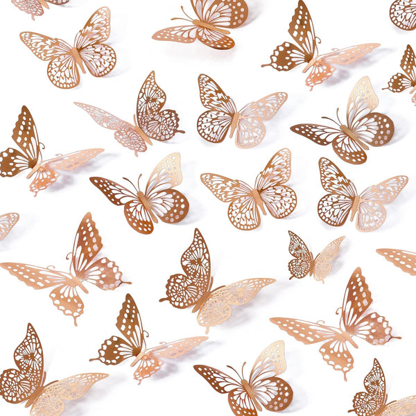 SAOROPEB 3D Butterfly Wall Decor, 48 Pcs 4 Styles 3 Sizes, Removable