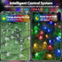 OZS 2PK 80LED 50FT 8 Flower Solar String Lights Outdoor Waterproof, Cherry Blossoms Multicolor Lights with Lighting