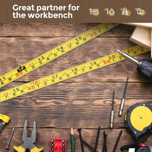6 Pieces 12' Self Adhesive Measuring Tape, Double Scale Ruler, Self-Adhesive Stick Tape for Woodworking