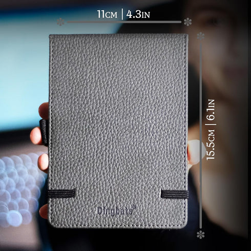 Wildlife Grid Reporter A6 Notebook - PU Leather Hardcover Pocket Journal with Elastic Closure