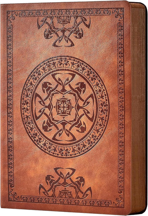 CAGIE Leather Vintage Journal for Men, Soft Cover Lined Pages Notebook, 180 Lay Flat for Writing, Brown