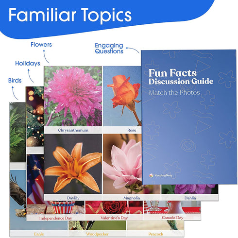 Keeping Busy Match The Photo Game - Fun Facts Matching Game for Adults, Dementia Activities for Seniors