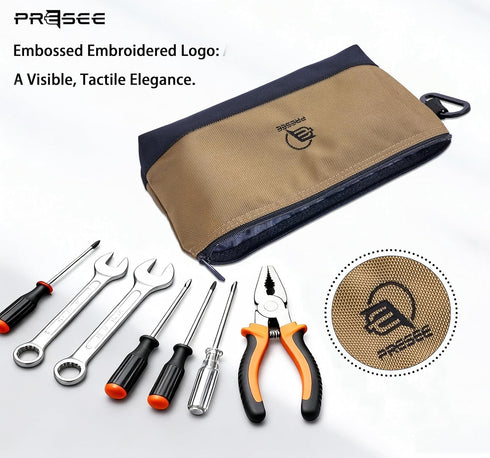 PRESEE 1680D Pack 1, 12.5 Inch Tool Pouch Zipper Small Tool Bag Stand-Up Tool Pouches Organizer Small Tool Bags