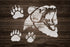 Reusable Grizzly Bear & Paw Print Stencil 11" x 8.5" - Custom Wildlife Design for Nature-Inspired Crafts