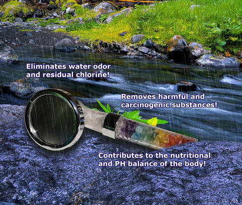 7 Chakra Crystal Shower Head. Natural Gemstones. Healing Crystals. Water Purification. Mineral. Ph Balance. Healing