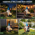 ZQQLITE Garden Gnome Statues Figurine Lights - Solar Powered Lighting Outdoor Decorations with Lantern & Welcome Sign