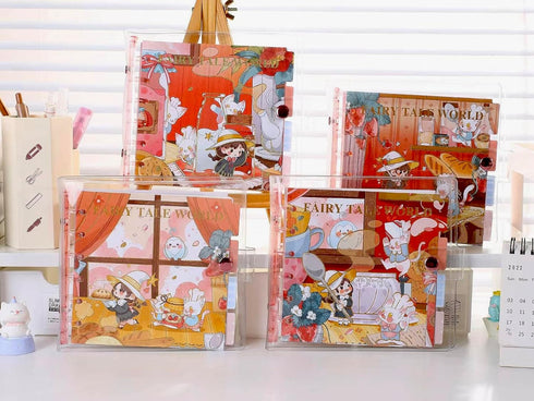 Mini Kawaii Spiral Notebook Binder, Transparent Design for Easy Use
