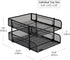 Mind Reader Paper Tray, Set of 2, Stackable Desk Organizer, Storage, Office, Metal Mesh, Black