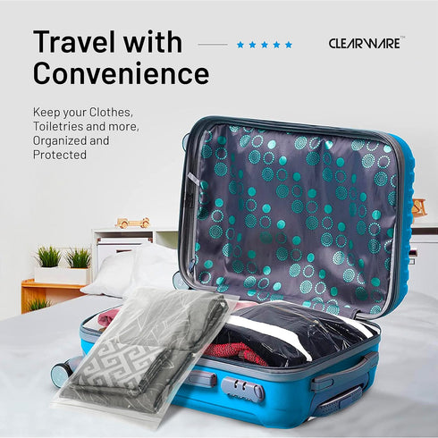12 Large Plastic Bags with Zipper Top, 5 Gallon 18" x 24" Storage Bags for Clothes, Travel, Moving